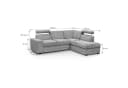 Beautysofa Ecksofa Roma Grau mit Bettkasten und Schlaffunktion Bild 5