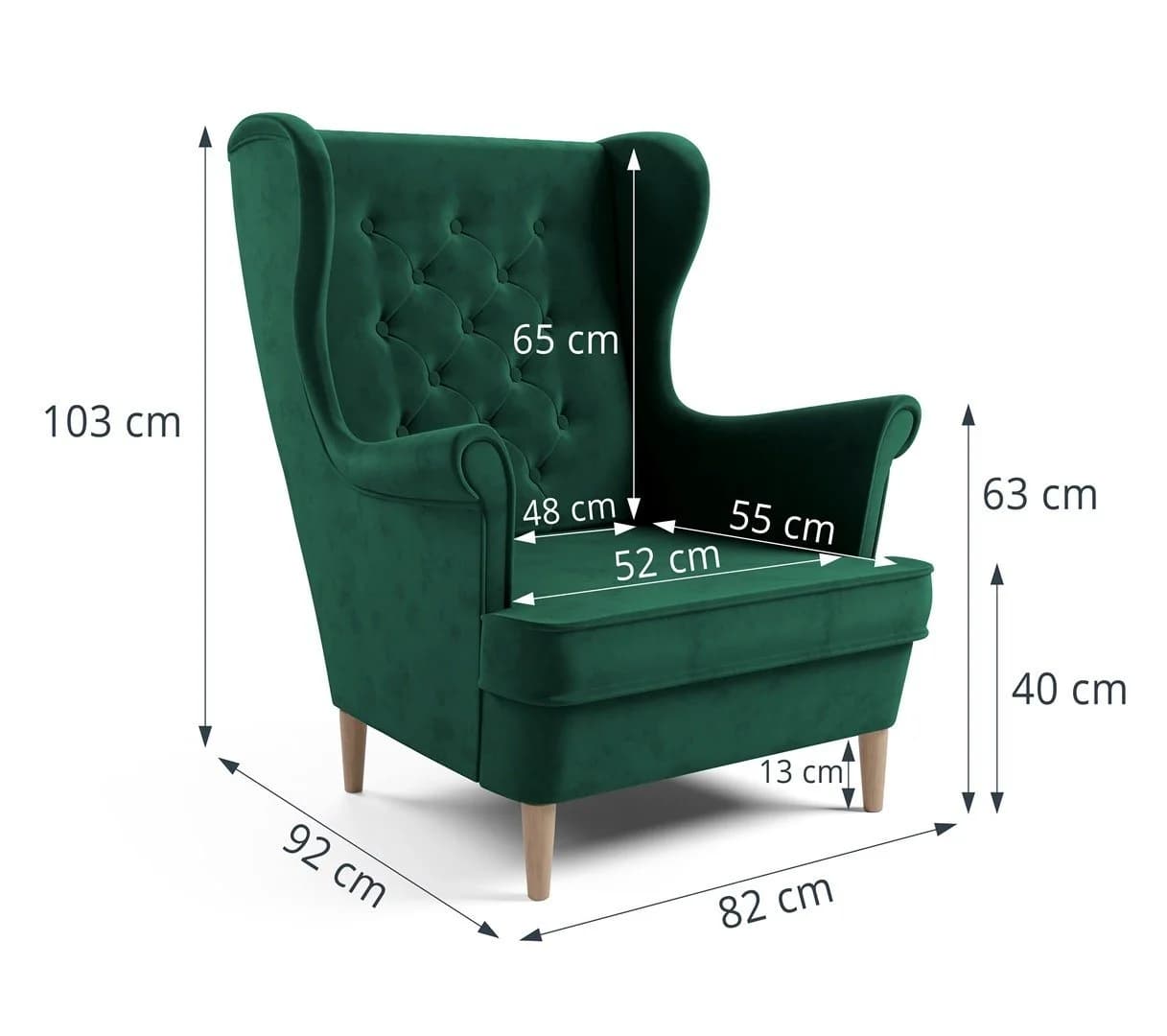 Beautysofa Sessel Falco III Samt Marineblau Skandinavisch - Bild 4