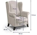 Beautysofa Ohrensessel LEONARDO Dunkelgrau Velours Bild 1