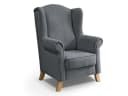 Beautysofa Ohrensessel LEONARDO Dunkelgrau Velours Bild 2