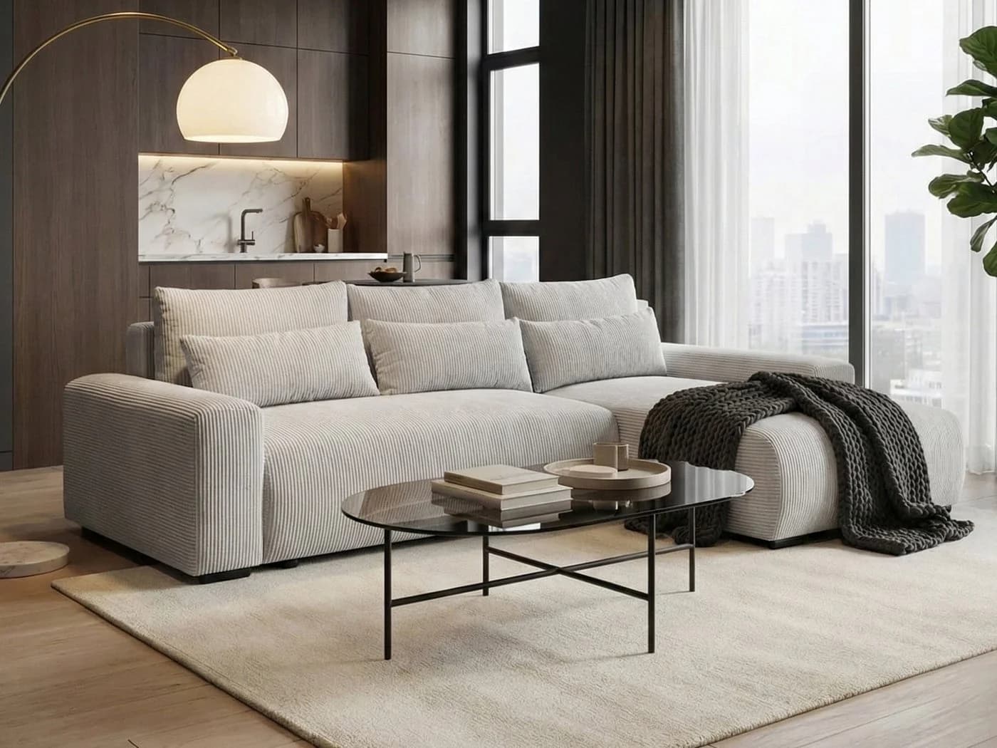 Beautysofa Ecksofa Benny mit Schlaffunktion und Bettkasten in Beige - Bild 2