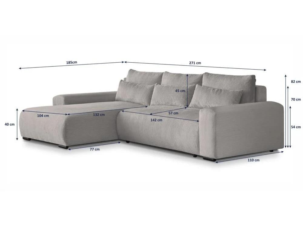 Beautysofa Ecksofa Benny mit Schlaffunktion und Bettkasten in Beige - Bild 4