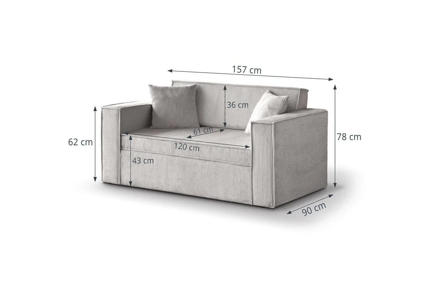 Beautysofa Schlafsofa Dave II mit Relaxfunktion und Bettkasten Beige - Bild 3