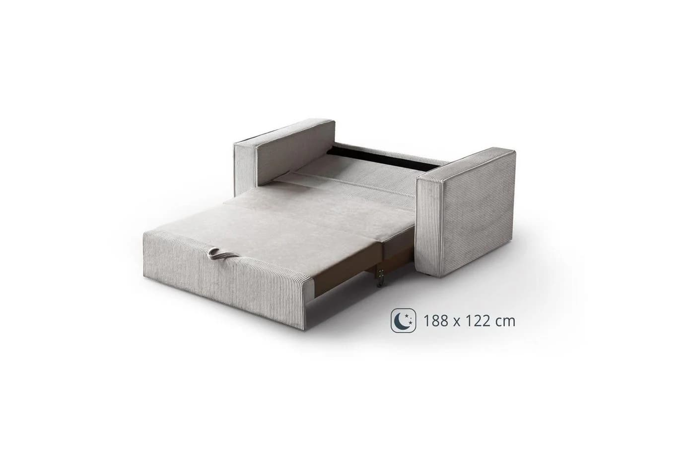 Beautysofa Schlafsofa Dave II mit Relaxfunktion und Bettkasten Beige - Bild 4