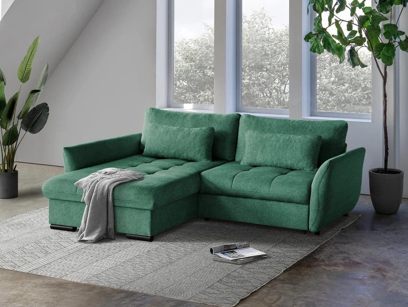 Beautysofa Ecksofa Caro Grün mit Schlaffunktion - Bild 2