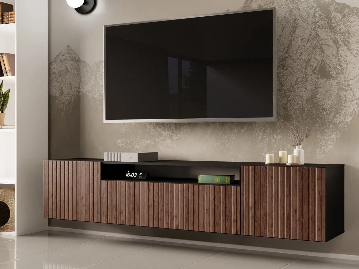 Beautysofa TV-Schrank Modernes RTV-Kabinett mit gefrästen Lamellen-Fronten MIO 2 - Bild 2