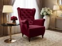 Beautysofa Ohrensessel FALCO Chesterfield Sessel Samt Rotwein Bild 2