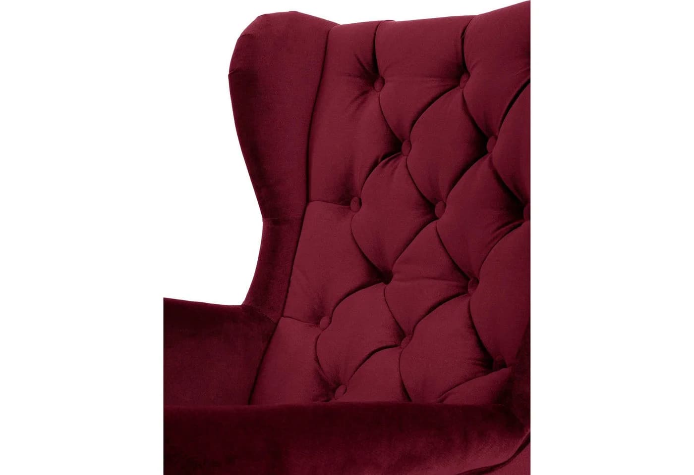 Beautysofa Ohrensessel FALCO Chesterfield Sessel Samt Rotwein - Bild 4