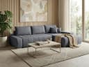 Beautysofa Ecksofa Draco L Grau mit Schlaffunktion und Bettkasten Bild 2