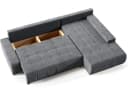 Beautysofa Ecksofa Draco L Grau mit Schlaffunktion und Bettkasten Bild 4