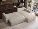 Beautysofa Ecksofa PARYS L mit Schlaffunktion und Bettkasten Beige Cordstoff Bild 3