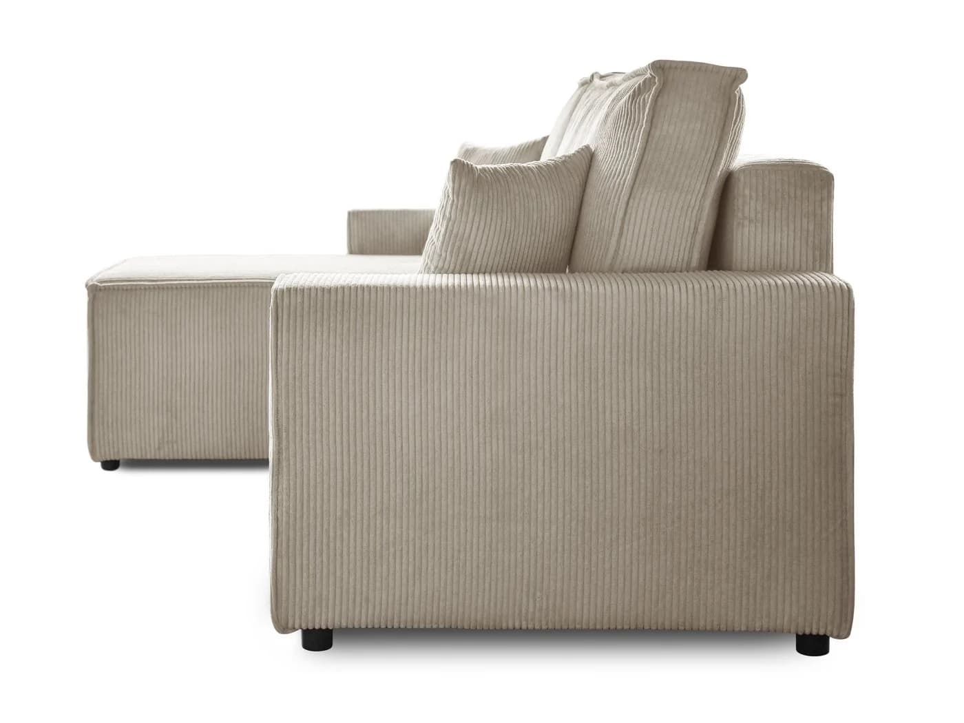 Beautysofa Ecksofa HEKTOR Cordstoff Beige mit Bettkasten und Schlaffunktion - Bild 4