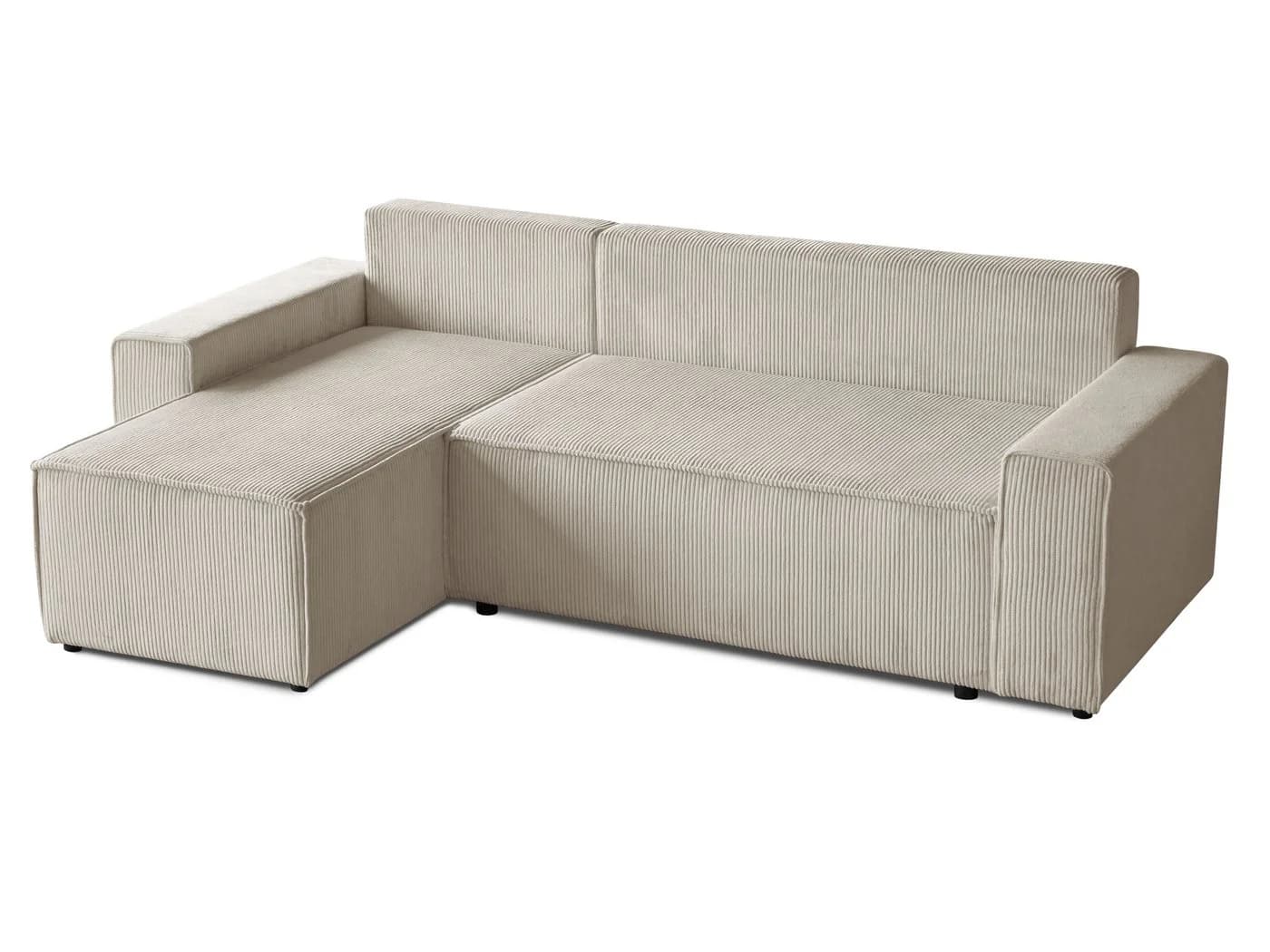 Beautysofa Ecksofa HEKTOR Cordstoff Beige mit Bettkasten und Schlaffunktion - Bild 5