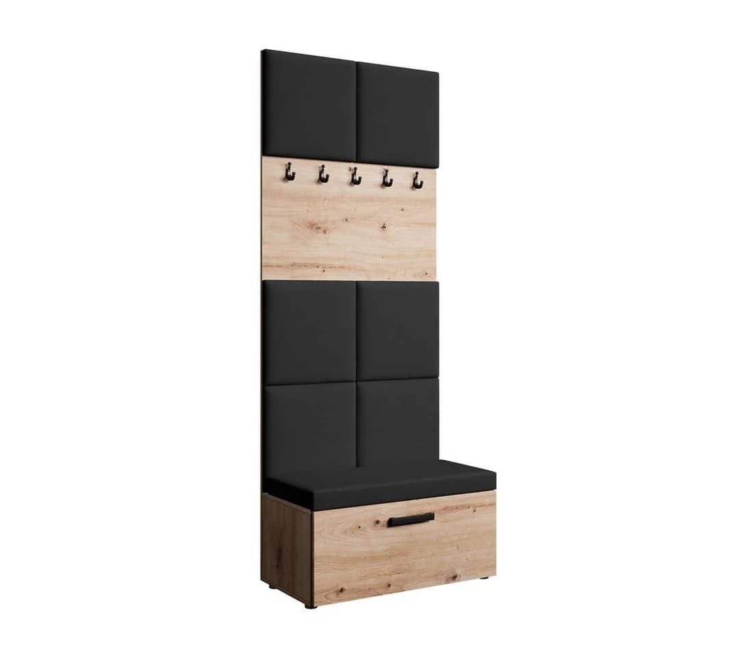 Garderobenschrank MARGARET I mit Sitzbank & Kleiderhaken - Bild 2