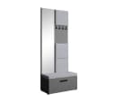 Beautysofa Garderobenschrank MARGARET III mit Spiegel und Sitzbank grau Bild 2