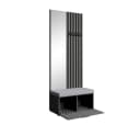 Beautysofa Garderobenschrank MARGARET III mit Spiegel und Sitzbank grau Bild 3