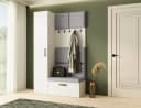 Beautysofa Garderoben-Set MARGARET mit Sitzbank und Kleiderschrank Weiß Bild 1