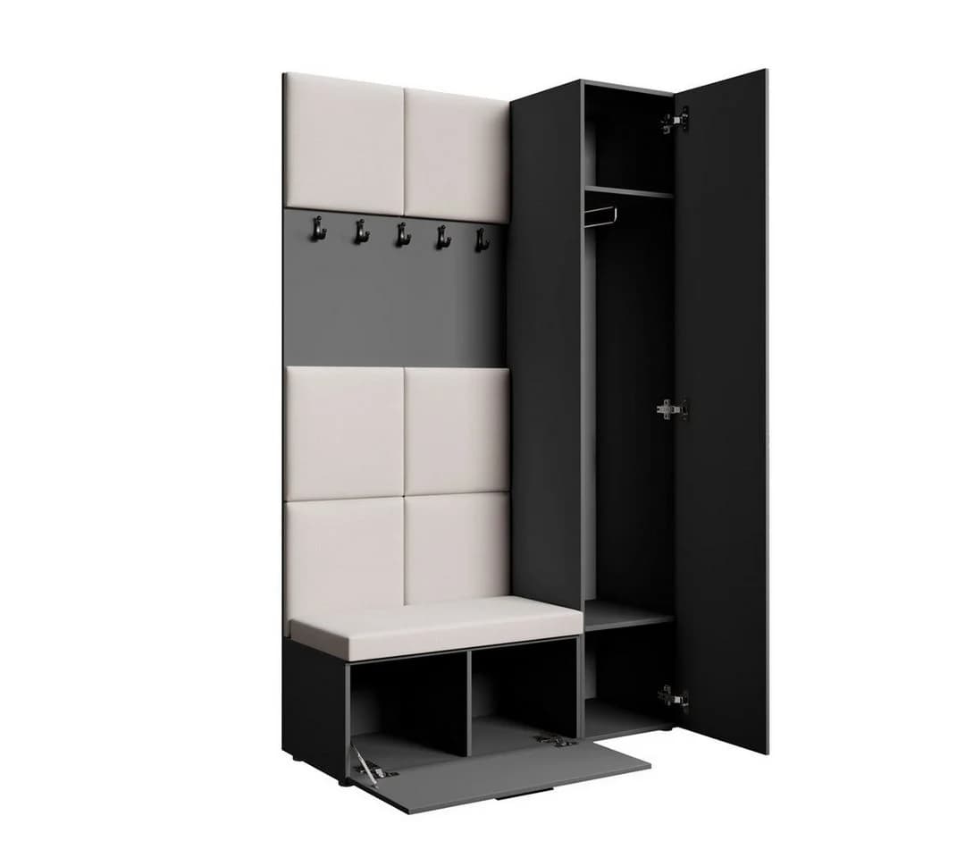 Garderoben-Set MARGARET mit Sitzbank & Kleiderschrank - Bild 3