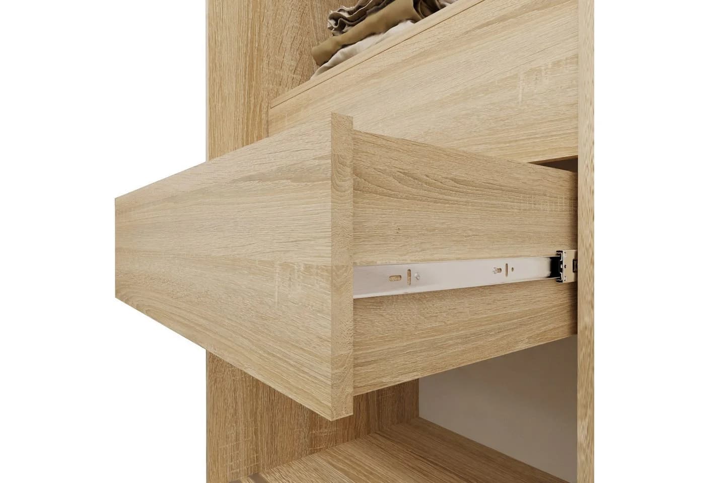 Beautysofa Schiebetürenschrank NELA II mit Spiegel, Lamellen, Schubladen - Bild 4