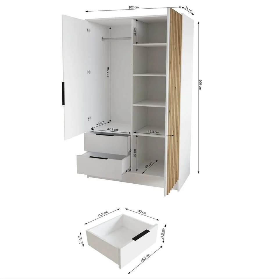 Beautysofa Drehtürenschrank NORI mit Spiegel - Bild 4