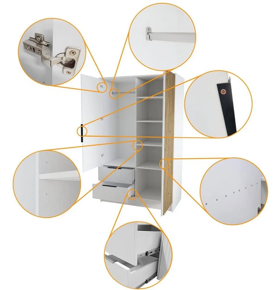 Beautysofa Drehtürenschrank NORI mit Spiegel - Bild 5