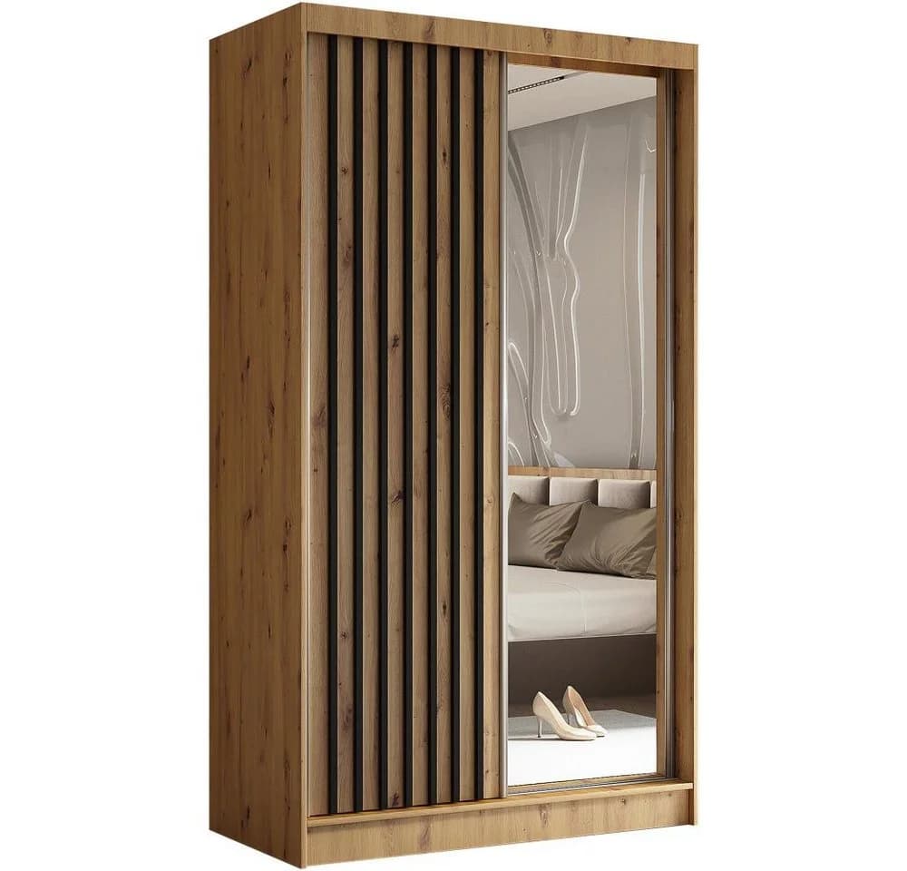 Beautysofa Kleiderschrank HELIX II mit Spiegel und Schubladen Modern - Bild 2