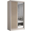 Beautysofa Kleiderschrank HELIX II mit Spiegel und Schubladen Beige Modern Bild 2