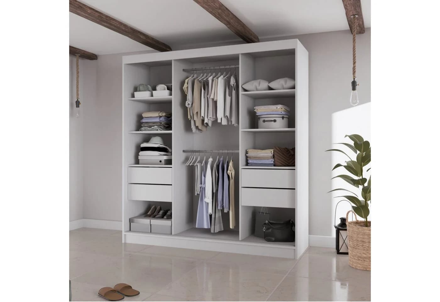Beautysofa Kleiderschrank VILO II mit Spiegel und Schubladen - Bild 5