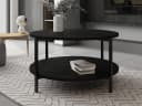 Beautysofa Couchtisch JULE Rund Schwarz mit Ablage Bild 2