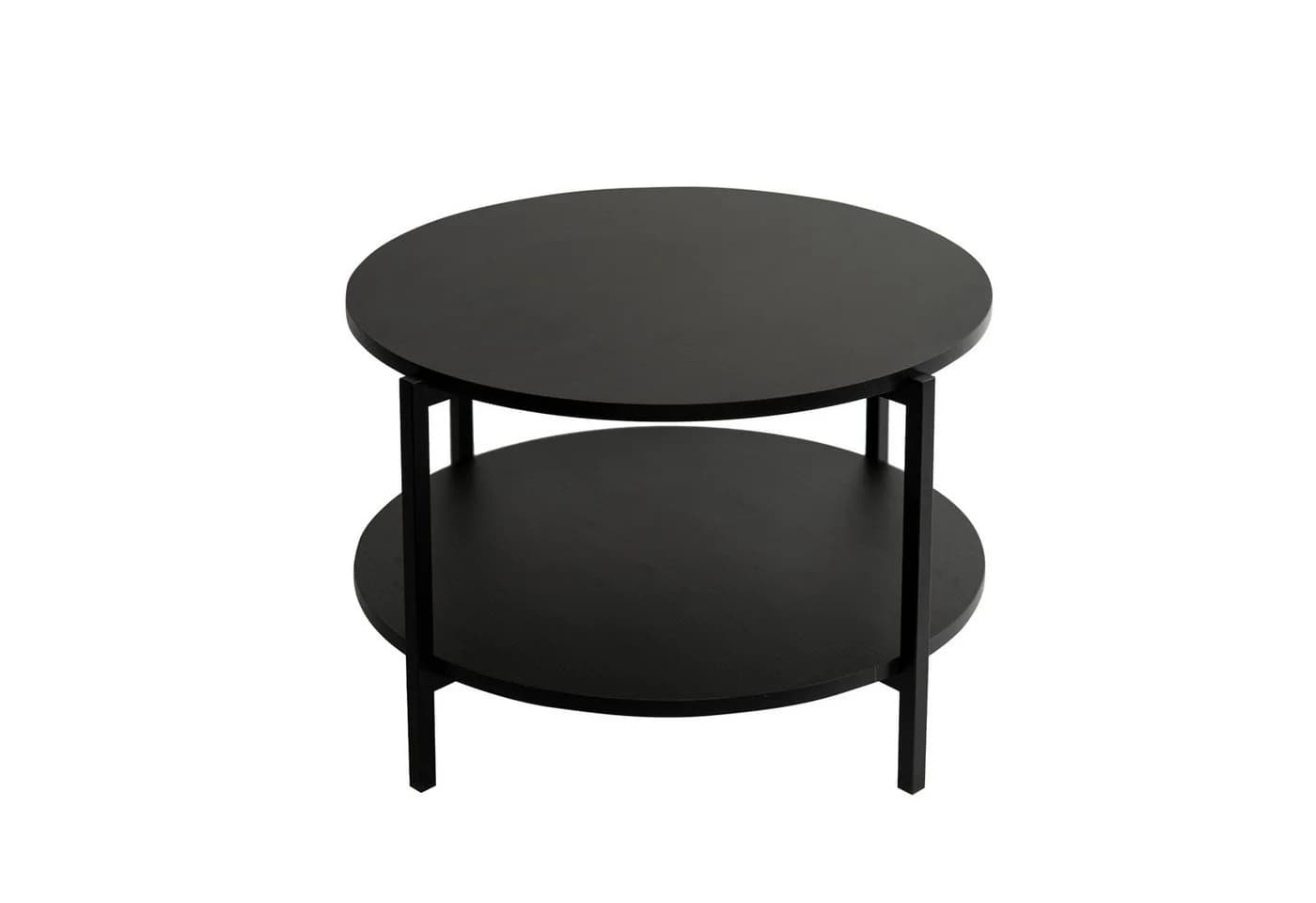 Beautysofa Couchtisch JULE Rund Schwarz mit Ablage - Bild 3
