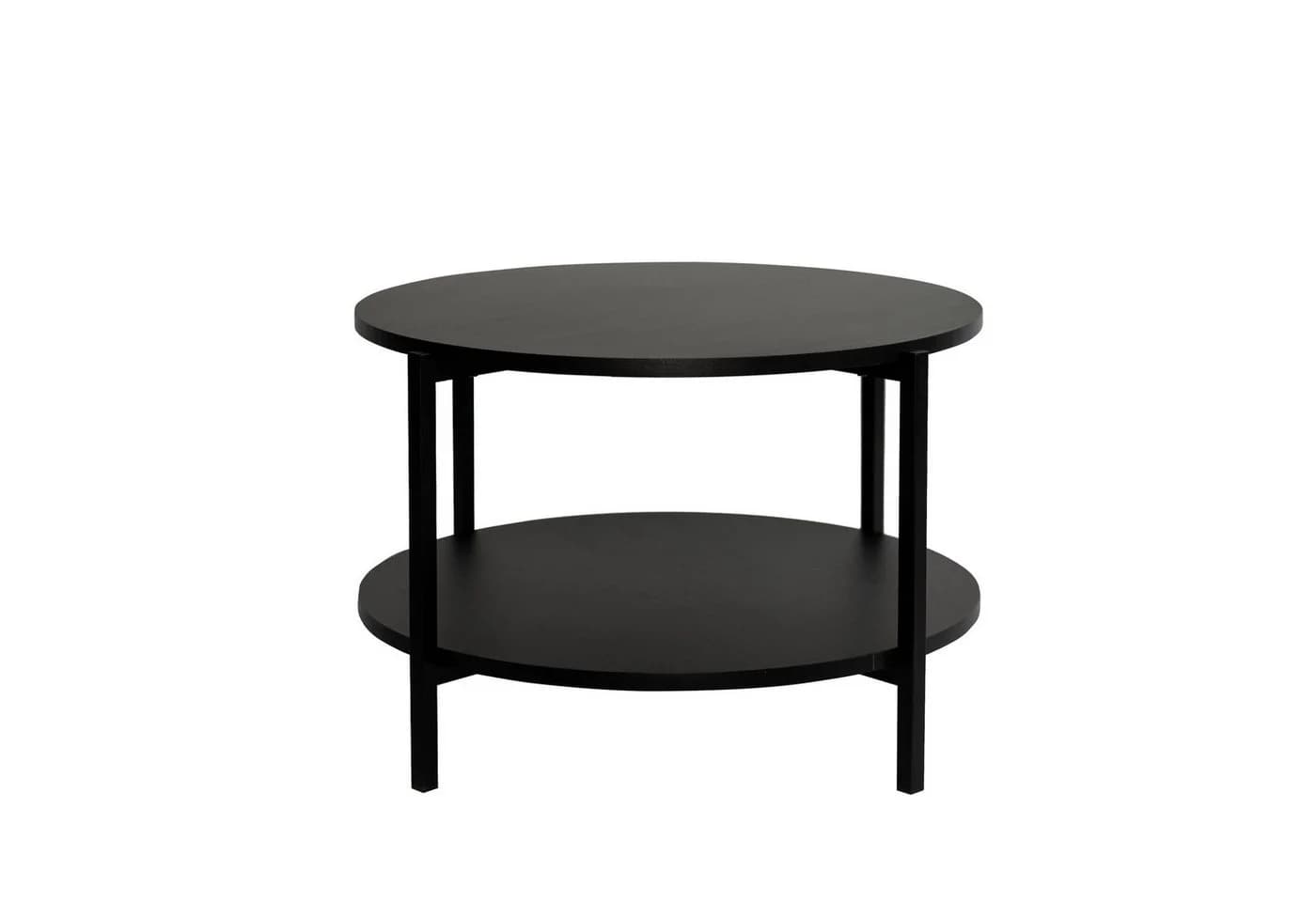 Beautysofa Couchtisch JULE Rund Schwarz mit Ablage - Bild 4
