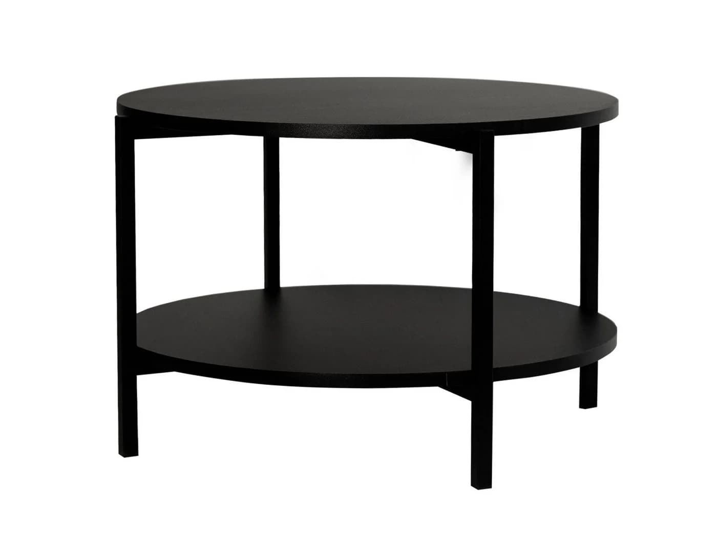 Beautysofa Couchtisch JULE Rund Schwarz mit Ablage - Bild 5