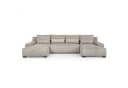 Beautysofa Ecksofa BENNY U Beige mit Schlaffunktion und Bettkasten Bild 1