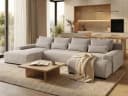 Beautysofa Ecksofa BENNY U Beige mit Schlaffunktion und Bettkasten Bild 2