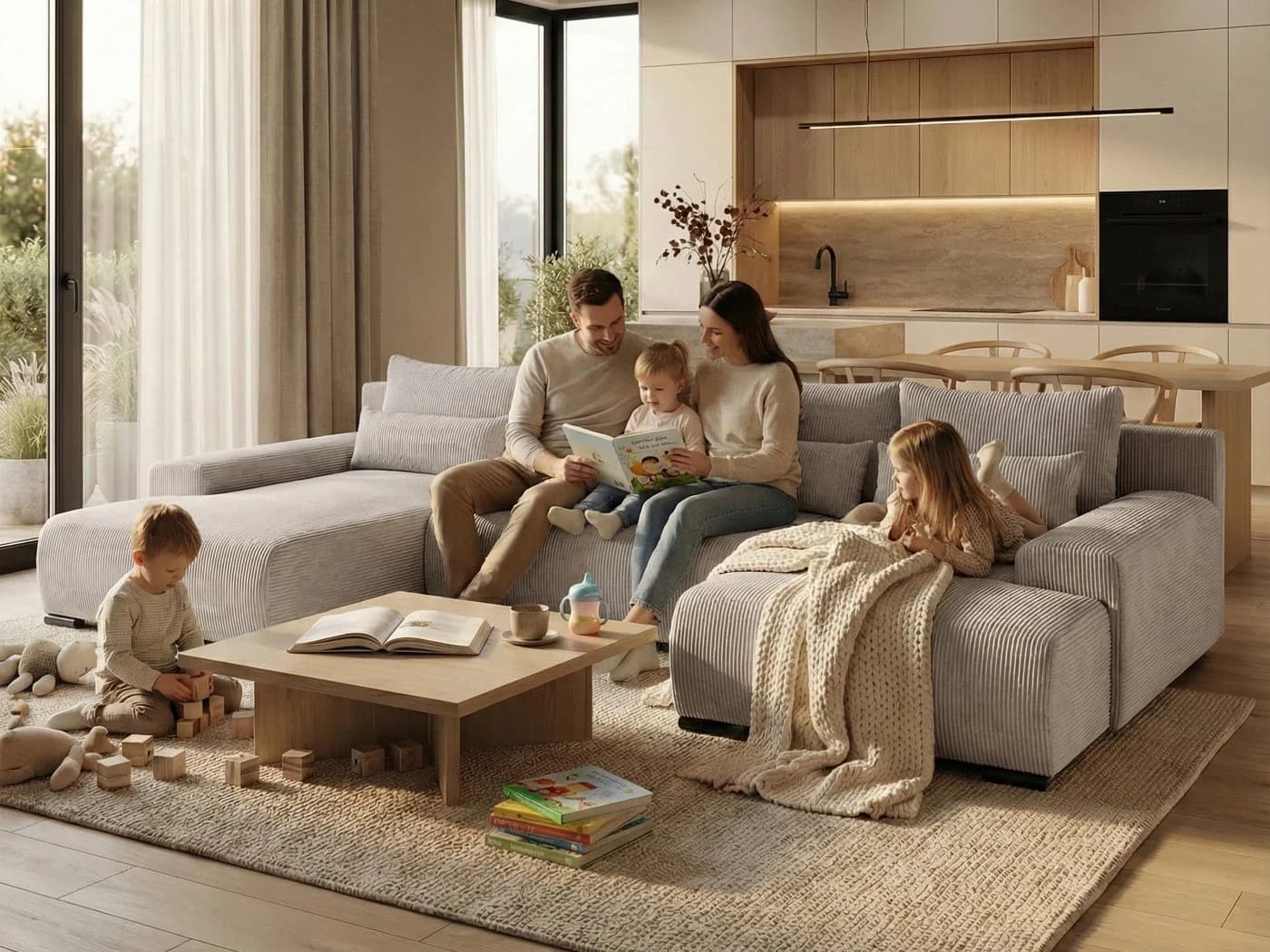 Beautysofa Ecksofa BENNY U Beige mit Schlaffunktion und Bettkasten - Bild 4