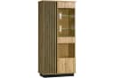 Beautysofa Vitrine LAMELO mit Holzlamellen und Glastür Bild 2
