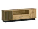 Beautysofa TV-Regal LAMELO 155cm Zweitürig mit Schublade Braun/Schwarz Bild 2