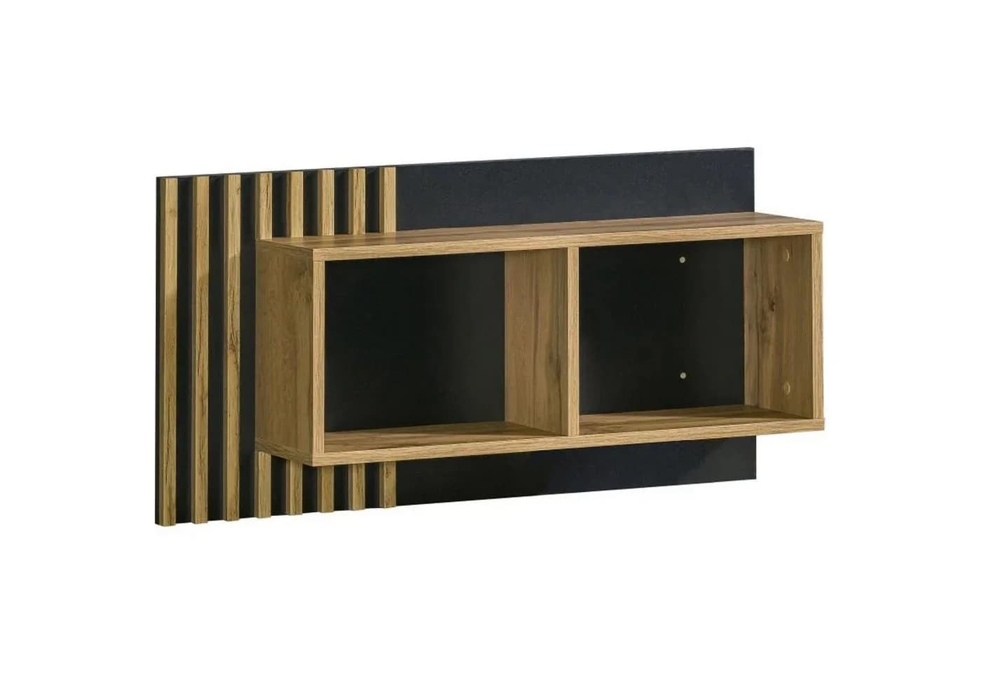 Beautysofa Wandregal Lamelo Modern Elegant Braun/Schwarz - Bild 2