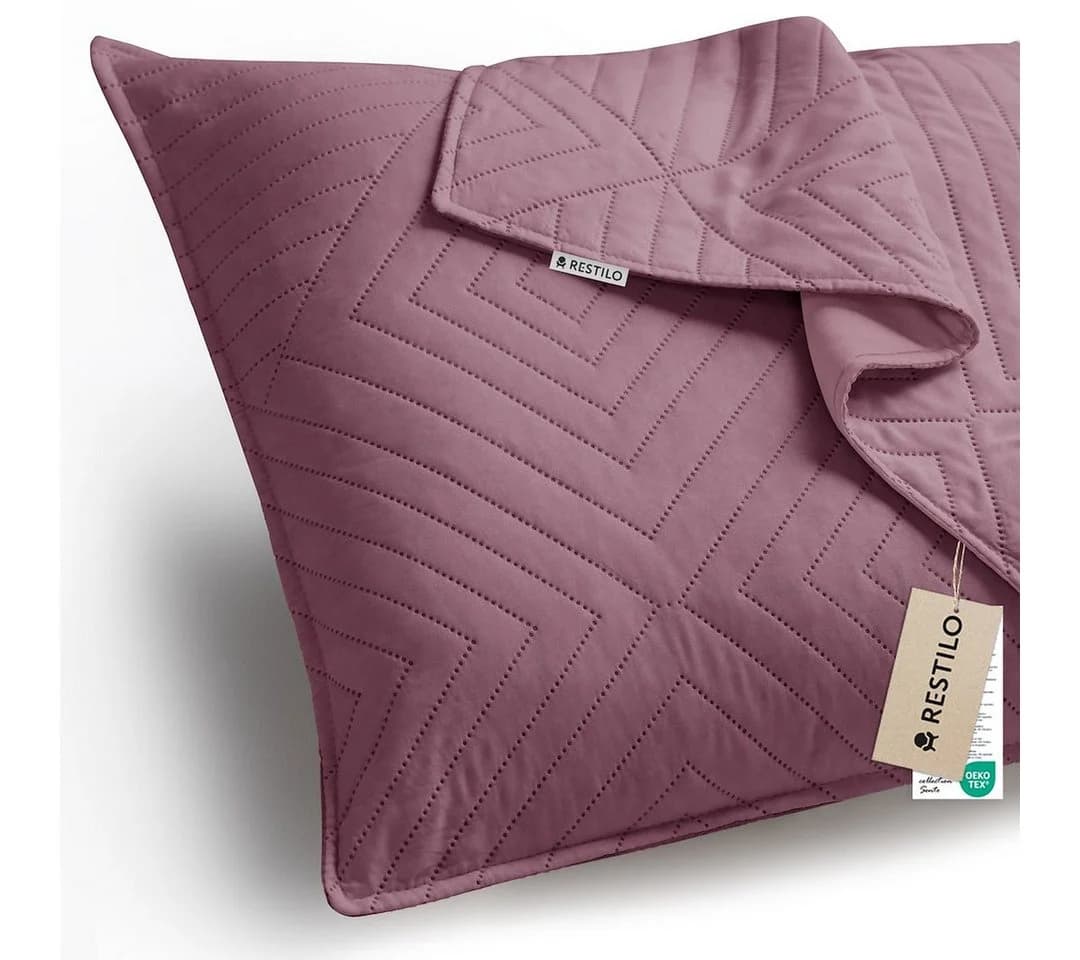 Restilo Kissenbezug Softa Violett 100% Polyester mit Ultrasonic-Steppung