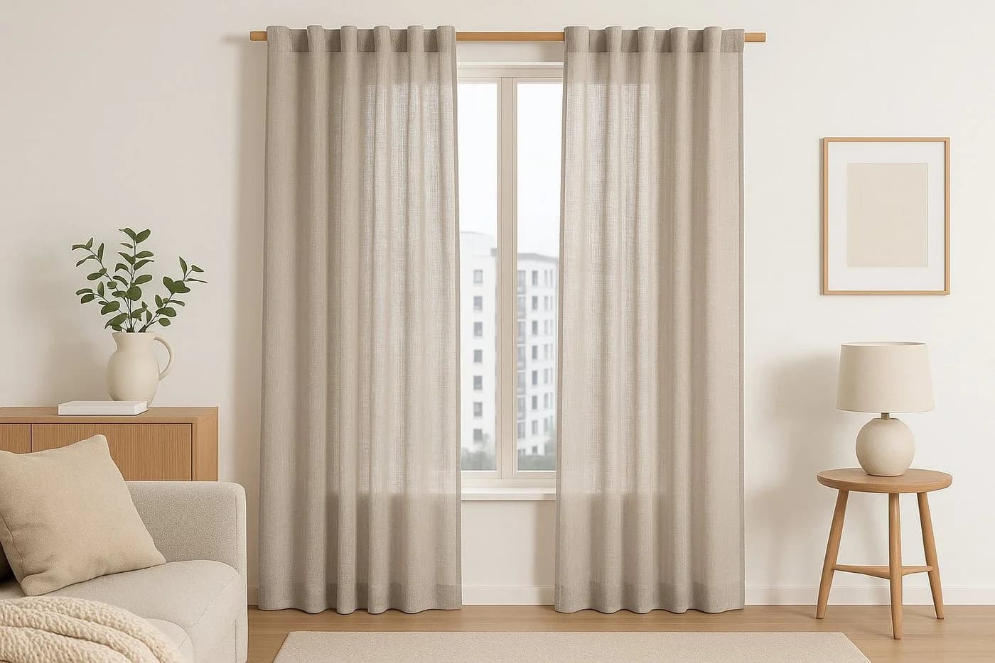 Restilo Gardine Stangendurchzug Microfaser Viskose Transparent Muster