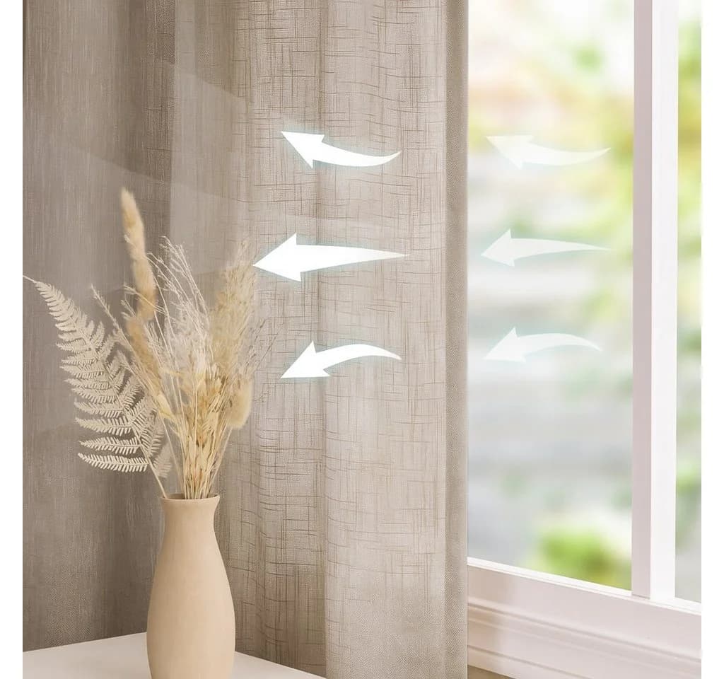 Restilo Gardine Stangendurchzug Microfaser Viskose Transparent Muster - Bild 3