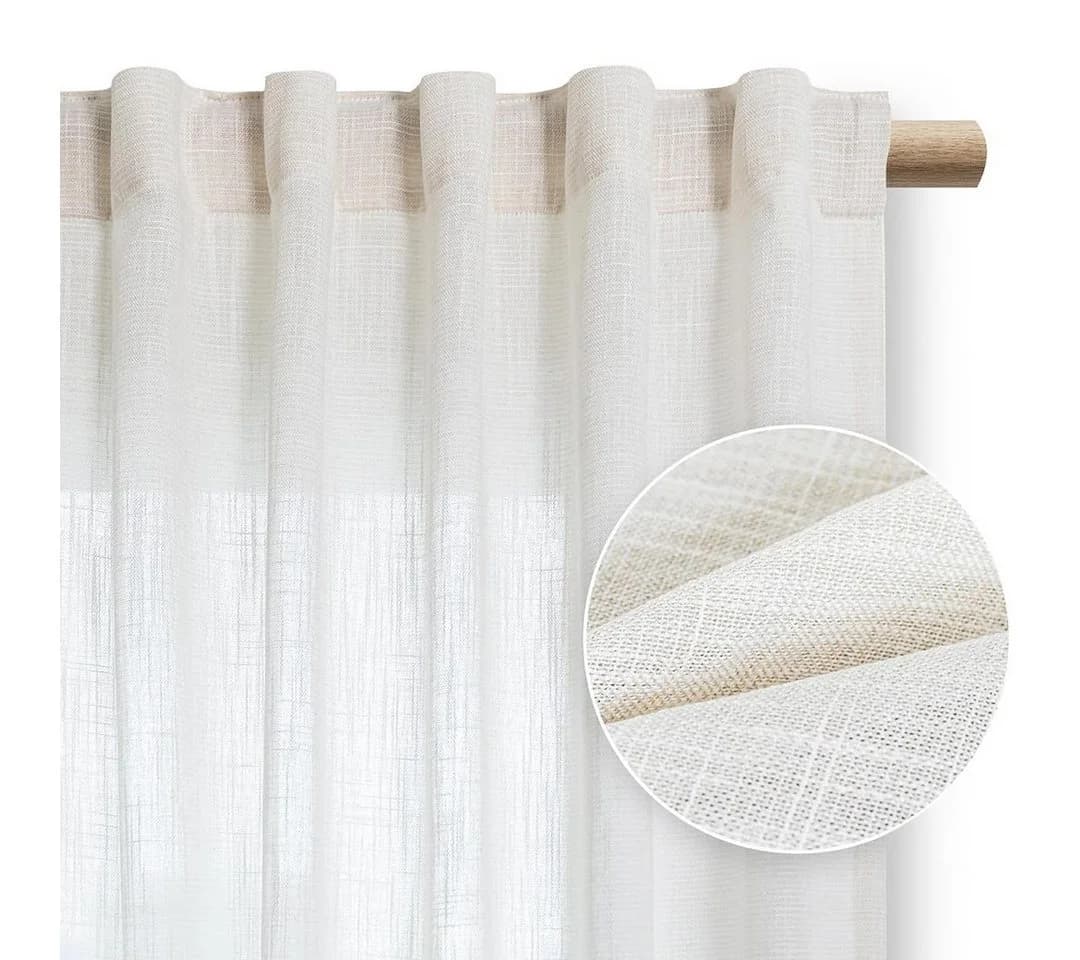 Restilo Gardine Stangendurchzug Viskose Microfaser Transparent Muster - Bild 2
