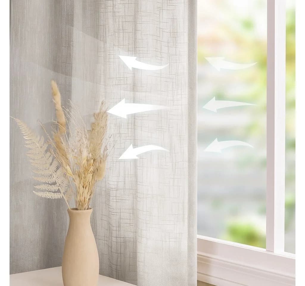 Restilo Gardine Stangendurchzug Viskose Microfaser Transparent Muster - Bild 3