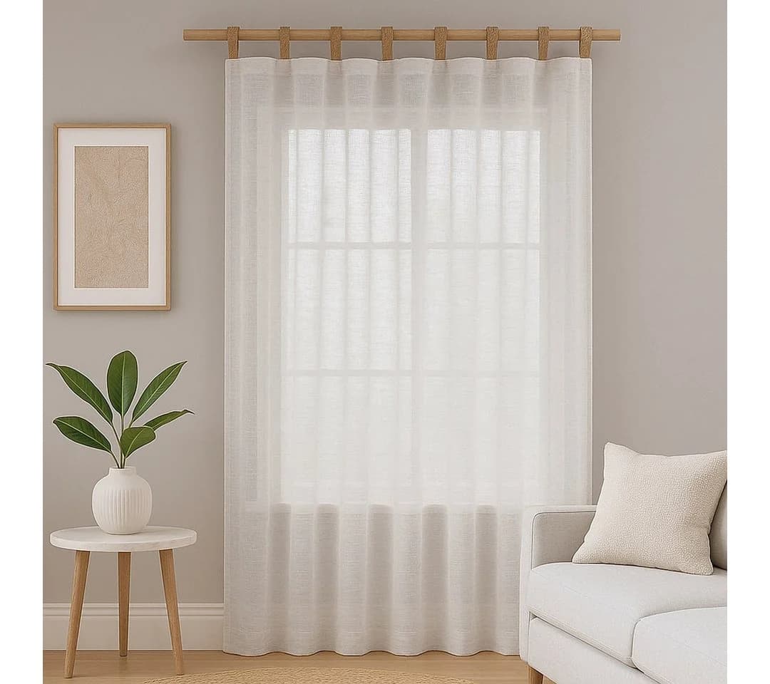 Restilo Gardine Vorhang Transparent Leinen Schlaufen