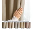 Restilo Verdunkelnde Gardine Beige Polyester Bindebänder Bild 1