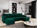 Masseno Ecksofa NAKO U-Form mit Schlaffunktion und Bettkasten Grün Bild 2