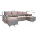 Masseno Ecksofa NAKO U-Form mit Schlaffunktion und Bettkasten Schwarz Bild 3