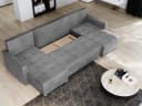 Masseno Ecksofa NAKO U-Form mit Schlaffunktion und Bettkasten Schwarz Bild 4