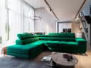 Masseno Ecksofa SELVA L-Form mit Schlaffunktion und Bettkasten Grün Bild 2