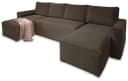 Masseno Ecksofa ASPRA U-Form mit Schlaffunktion und Bettkasten Braun Bild 1